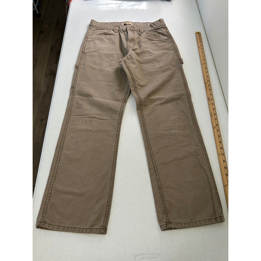 Blue Mountain Mens Tan Khaki Cotton Canvas Carpenter Utility Pants 32x32